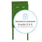 Bloc collectif leabox.com  2x4  grade 3  simple face  Extérieur  fixation sur pieds à sceller  Vert mai RAL 6017 finition brillante