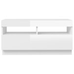 vidaXL Meuble TV avec lumières LED blanc brillant 80x35x40 cm