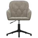 Chaise fauteuil siège pivotante de bureau informatique étude clairvelours gris 02_0024116