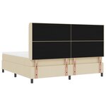 Lit box spring vidaXL avec matelas et LED Crème 200x200 cm Tissu