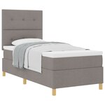 vidaXL Lit à sommier avec matelas taupe simple en tissu