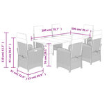 vidaXL Ensemble à manger de jardin et coussins 7 Pièces beige poly rotin