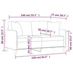 vidaXL Canapé 2 places avec oreillers décoratifs marron 140 cm tissu