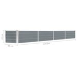 vidaXL Lit surélevé de jardin Acier galvanisé 320x40x45 cm Gris