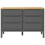 vidaXL Commode FLORO gris bois de pin massif