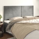 vidaXL Têtes de lit 4 Pièces Gris clair 90x5x78/88 cm Velours