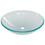 vidaXL Lavabo de bain avec robinet et drain à poussoir Verre trempé