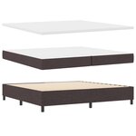 Lit à ressort vidaXL avec matelas et LED Marron foncé 200x200 cm Tissu