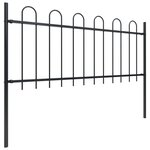 vidaXL Clôture de jardin avec dessus en cerceau Acier 5 1 x 0 8 m Noir