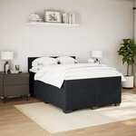 vidaXL Sommier à lattes de lit avec matelas Noir 140x200 cm Velours