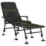 vidaXL Transat de pêche avec pieds à boue réglables pliable camouflage