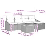 vidaXL Ensemble de Canapé de Jardin 6 Pièces avec Coussins Noir Poly Rattan