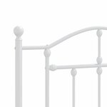 vidaXL Cadre de lit métal sans matelas et pied de lit blanc 100x190 cm