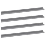 vidaXL Étagères murales 4 Pièces Gris 100x9x3 cm