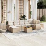 vidaXL Salon de jardin avec coussins 8 Pièces beige résine tressée