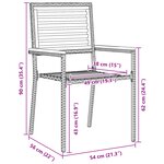 Ensemble de salle à manger jardin vidaXL 3 pièces gris polyrotin acacia