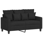 vidaXL Ensemble de canapés 4 Pièces avec coussins noir tissu