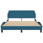vidaXL Cadre de lit avec tête de lit bleu 140x190 cm velours