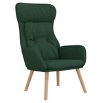 vidaXL Chaise de relaxation avec repose-pied Vert foncé Tissu