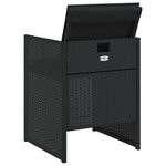 vidaXL Chaises de jardin lot de 4 avec coussins noir résine tressée