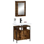 vidaXL Ensemble de meubles de salle de bain 2 Pièces Chêne fumé
