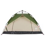 vidaXL Tente de camping à dôme 3 personnes vert libération rapide