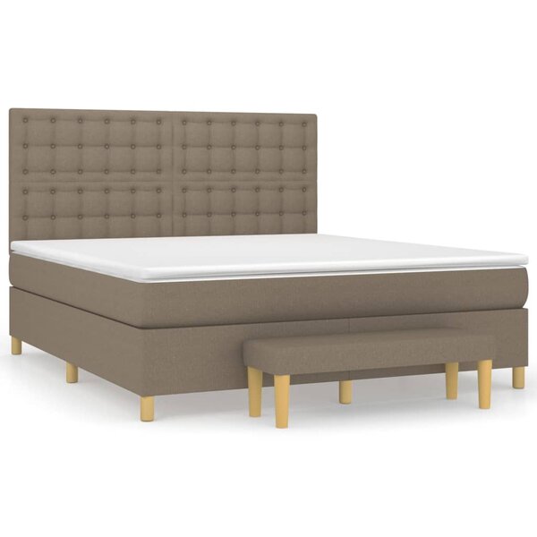vidaXL Sommier à lattes de lit avec matelas Taupe 160x200 cm Tissu