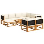vidaXL Salon de jardin avec coussins 10 Pièces bois d'acacia solide