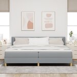 Lit avec Sommier vidaXL avec Matelas Gris Clair 200x200 cm Tissu