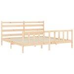 vidaXL Cadre de lit avec tête de lit 200x200 cm bois massif