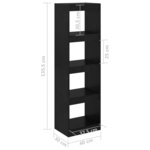 vidaXL Bibliothèque/Séparateur de pièce Noir 40x30x135 5 cm Pin massif
