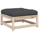 vidaXL Salon de jardin 4 Pièces avec coussins bois de pin massif