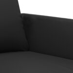 vidaXL Ensemble de canapés 3 Pièces avec coussins Noir Similicuir
