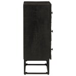 vidaXL Commode noir 55x30x76 cm bois massif de manguier et fer