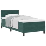 Lit à ressort avec matelas vidaXL vert foncé en velours pour une personne