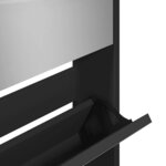 vidaXL Armoire à chaussures avec miroir 5 niveaux noir 63x17x169 5 cm