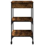 vidaXL Chariot de cuisine chêne fumé 60x48x89 5 cm bois d'ingénierie