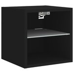 vidaXL Meuble TV mural avec lumières LED noir 30x28 5x30 cm