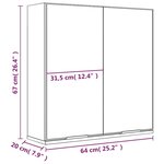 vidaXL Armoire à miroir de salle de bain Blanc 64x20x67 cm