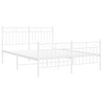 vidaXL Cadre de lit métal sans matelas et pied de lit blanc 140x200 cm