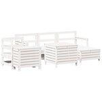 vidaXL Salon de jardin 7 Pièces blanc bois de pin massif