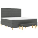 vidaXL Lit à ressorts avec matelas et banc Gris foncé 180x200 cm Tissu