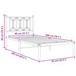 vidaXL Cadre de lit métal sans matelas avec tête de lit blanc 80x200cm