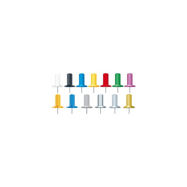 Boîte De 100 Épingles Papic - Hauteur De Pointe 7mm - 10mm De Diamètre - Couleurs Assorties - Exacompta