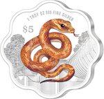 Pièce de monnaie en Argent 5 Dollars g 31.1 (1 oz) Millésime 2025 Chinese Almanac SNAKE