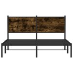 vidaXL Cadre de lit en métal sans matelas chêne fumé 150x200 cm