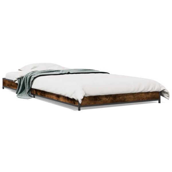 vidaXL Cadre de lit sans matelas chêne fumé 100x200 cm
