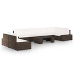 vidaXL Salon de jardin 8 Pièces avec coussins Marron Résine tressée