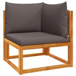 vidaXL Salon de jardin avec coussins 6 Pièces bois d'acacia solide