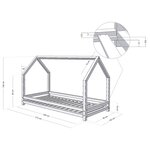 Lit cabane enfant FUNNY 90 x 200 gris